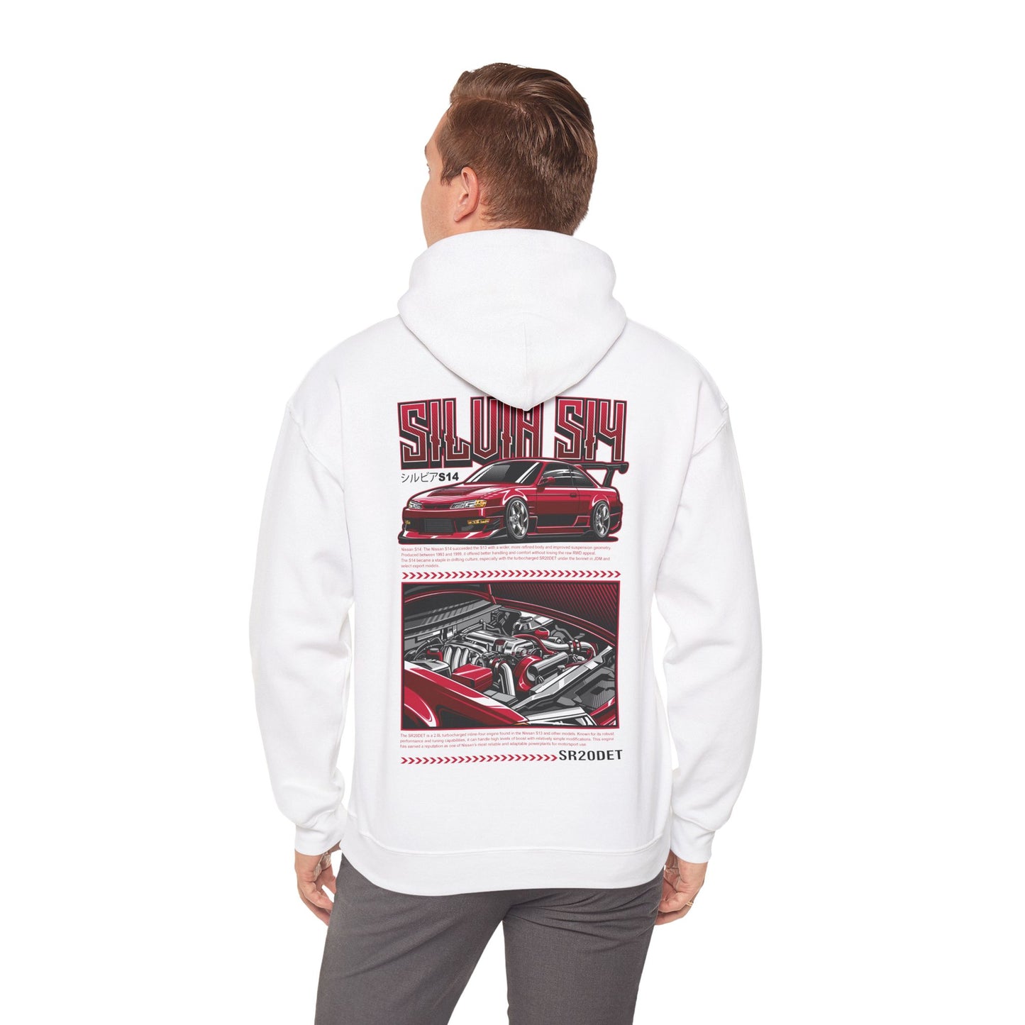 Nissan Silvia S14 SR20DET Hoodie – Red Edition