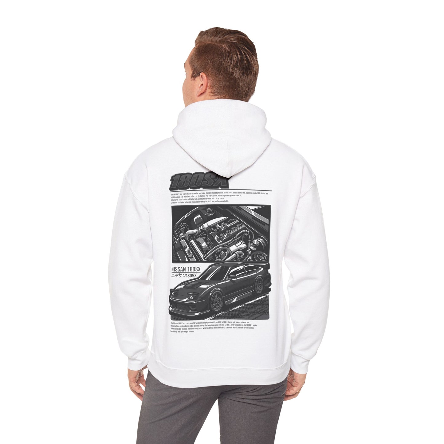 Nissan 180SX SR20DET Hoodie – Charcoal Grey Edition