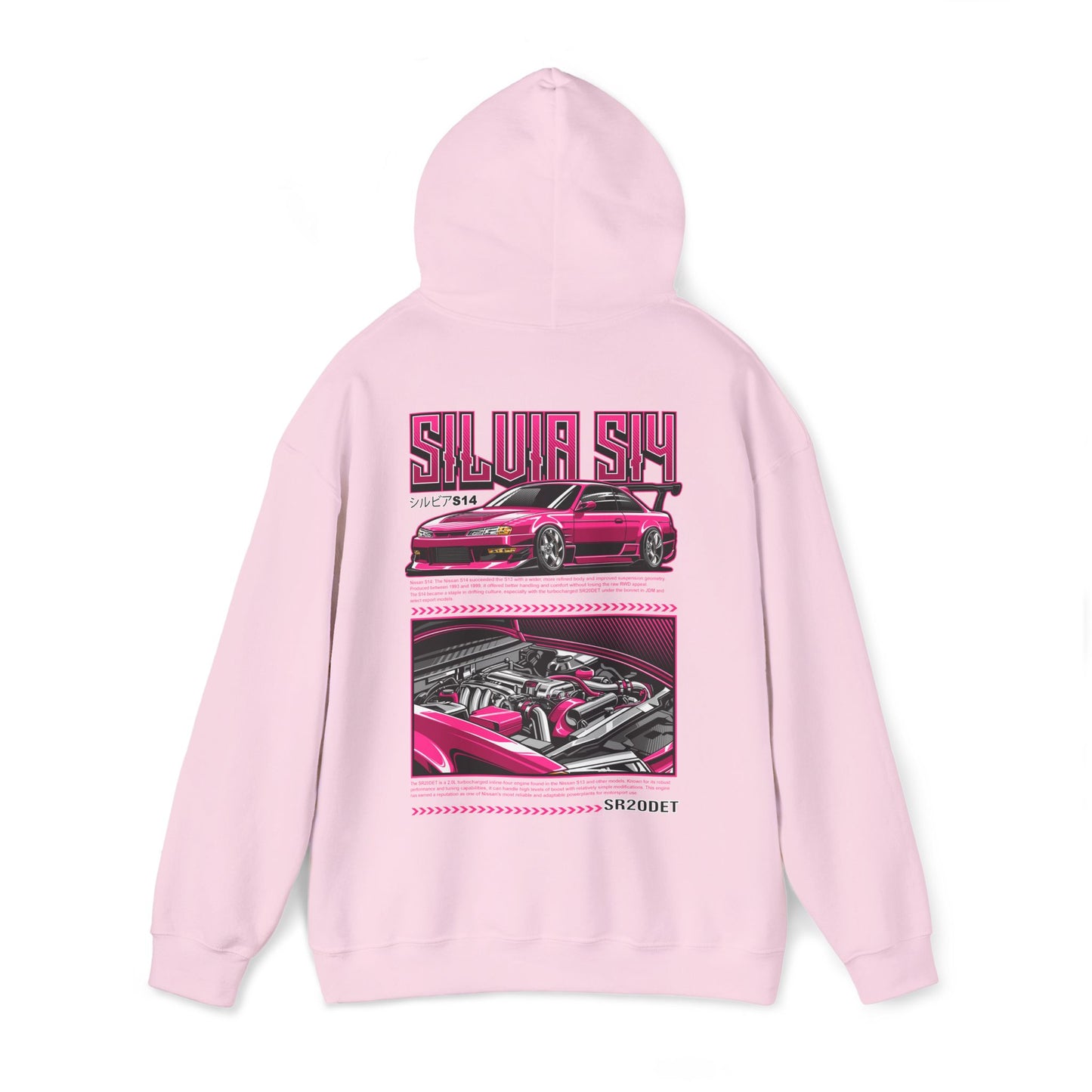 Nissan Silvia S14 SR20DET Hoodie – Pink Edition