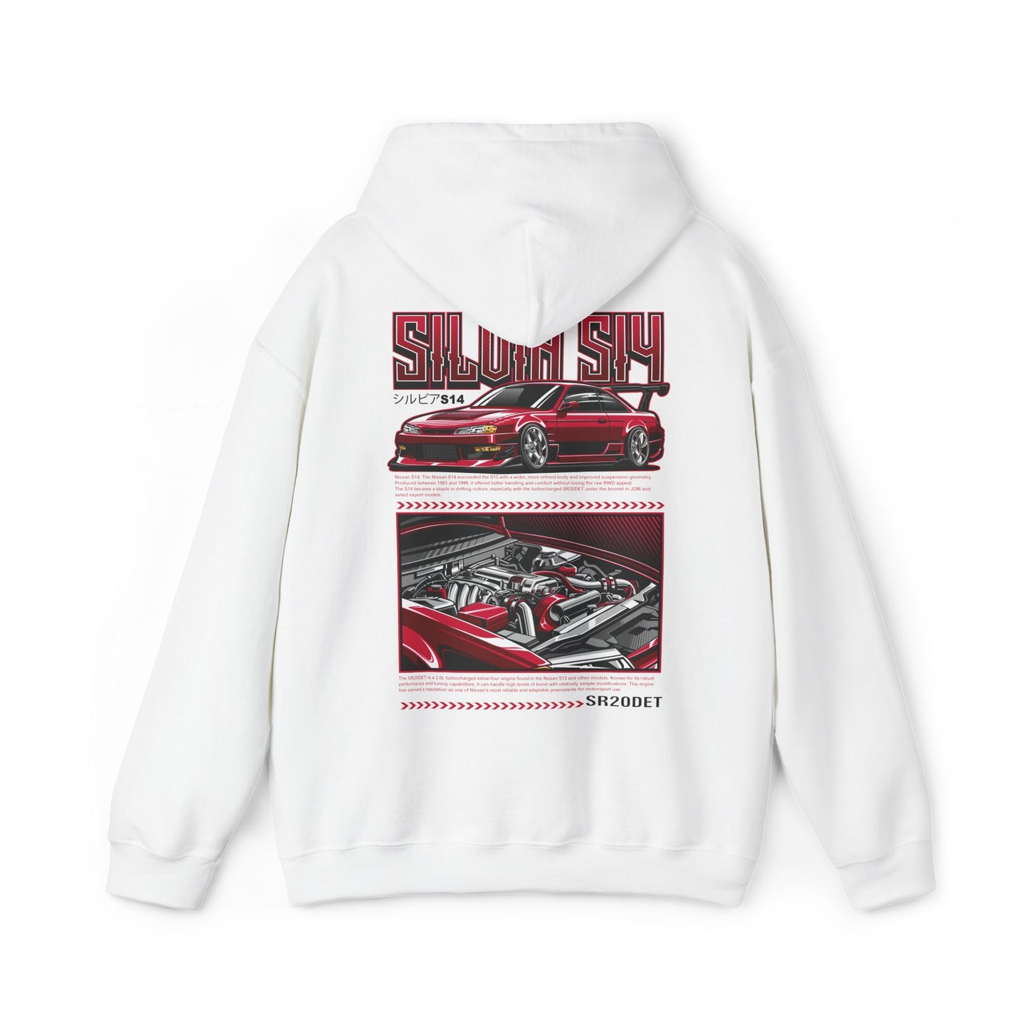 Nissan Silvia S14 SR20DET Hoodie – Red Edition
