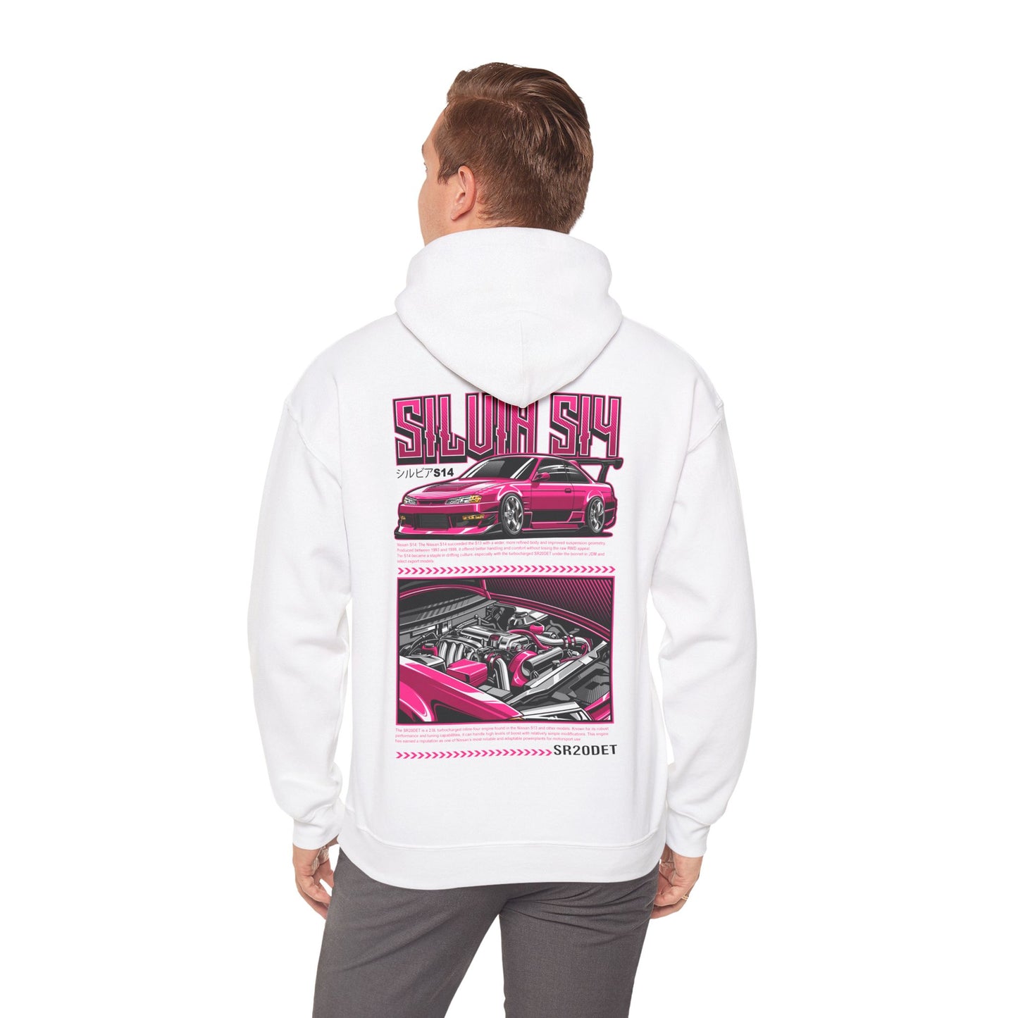 Nissan Silvia S14 SR20DET Hoodie – Pink Edition