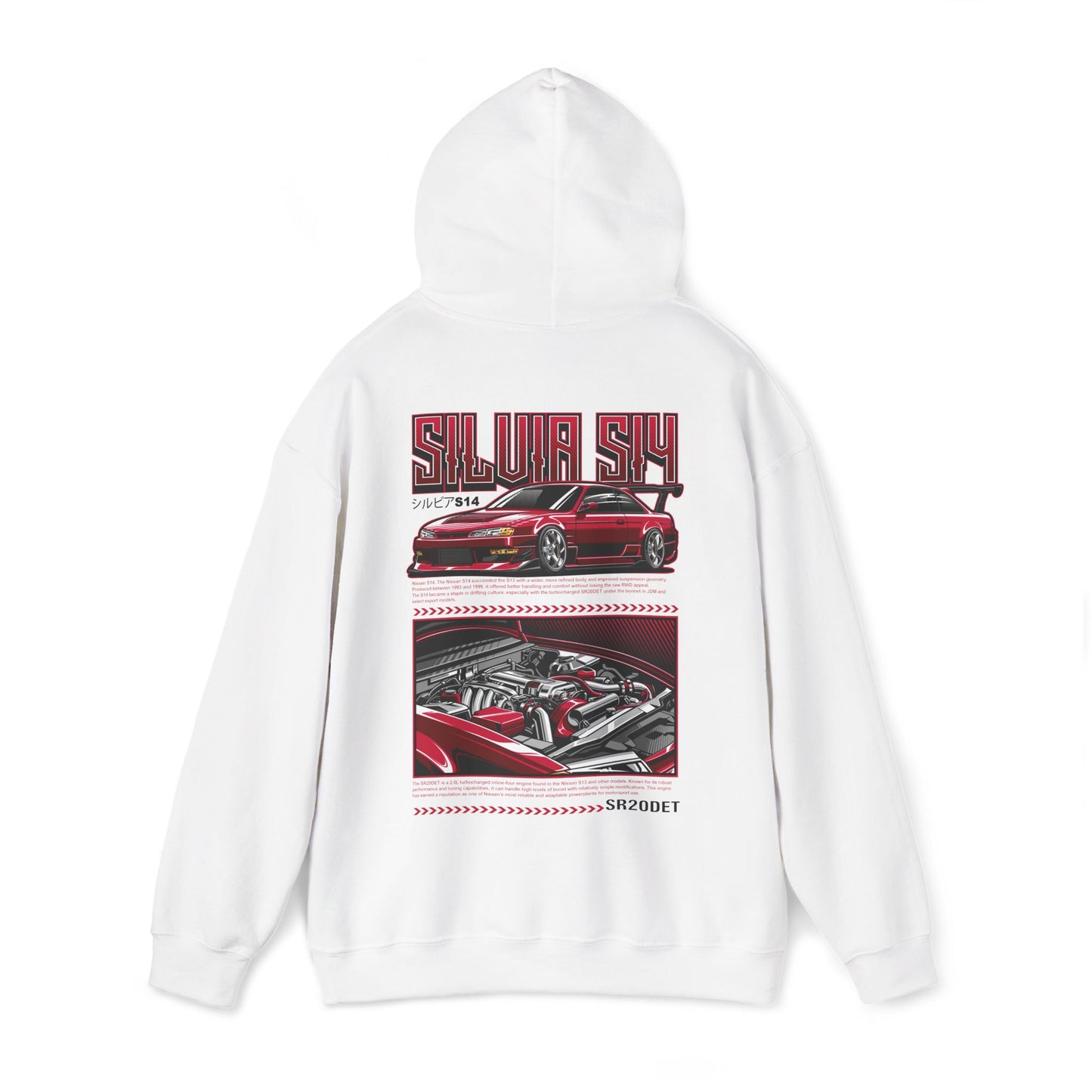 Nissan Silvia S14 SR20DET Hoodie – Red Edition