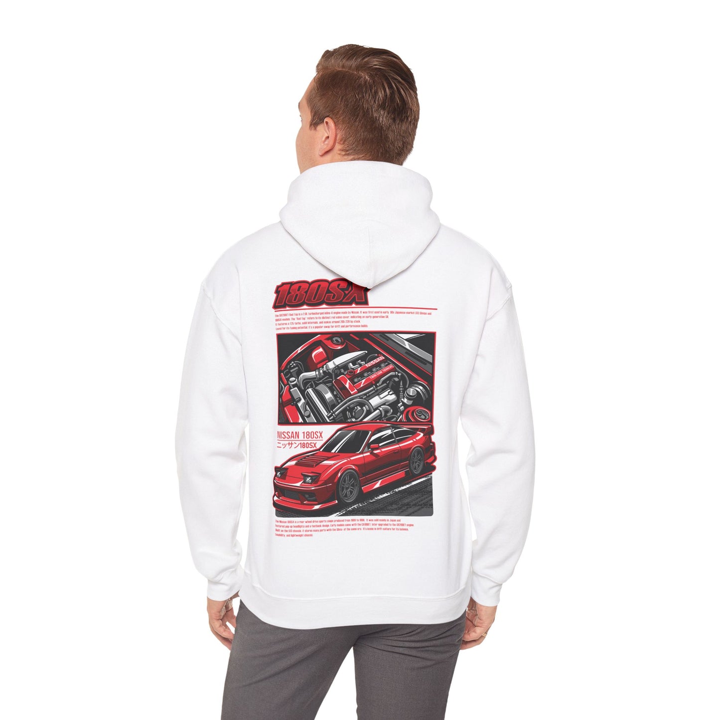 Nissan 180SX SR20DET Hoodie – Red Edition