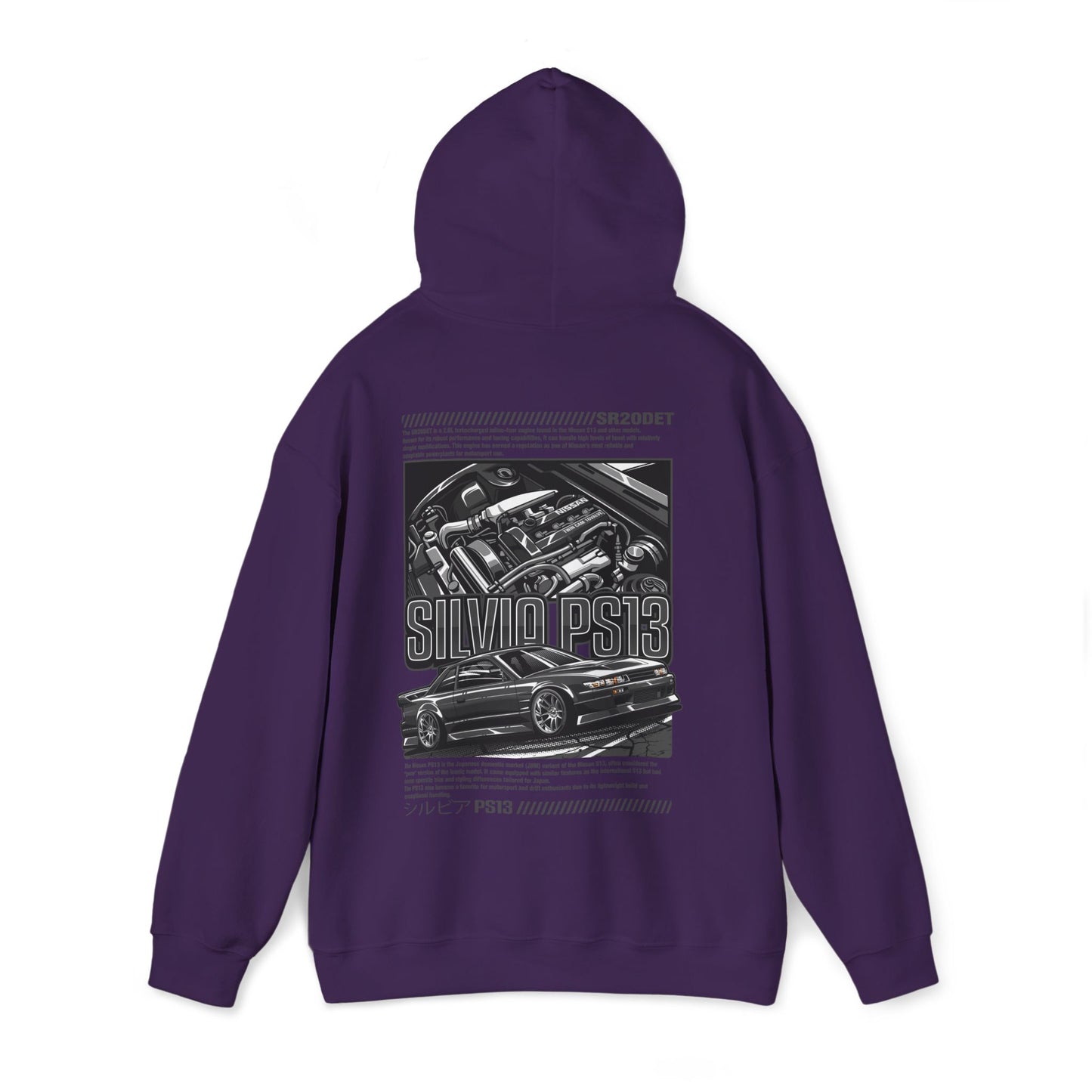 Nissan Silvia PS13 SR20DET Hoodie – Charcoal Grey Edition