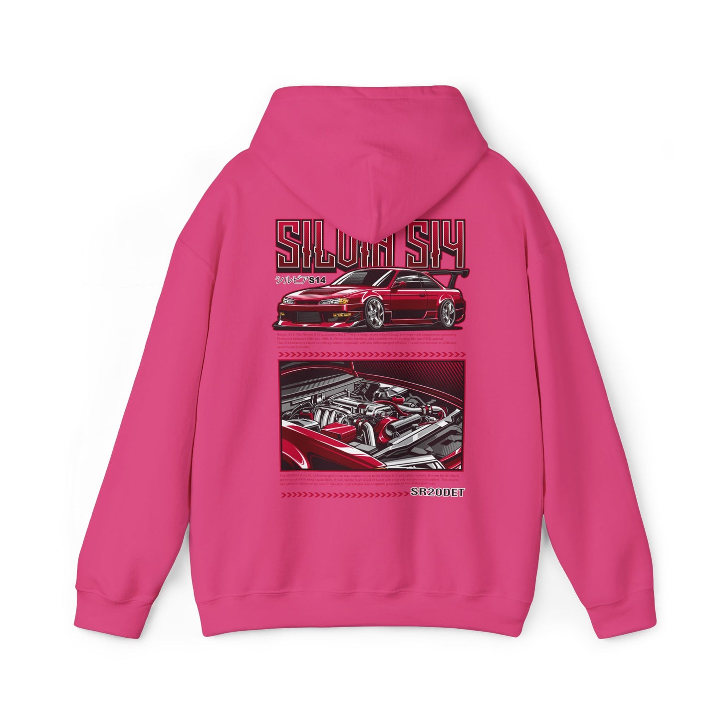 Nissan Silvia S14 SR20DET Hoodie – Red Edition