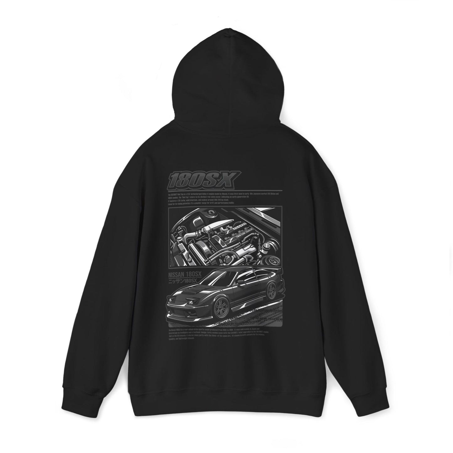 Nissan 180SX SR20DET Hoodie – Charcoal Grey Edition