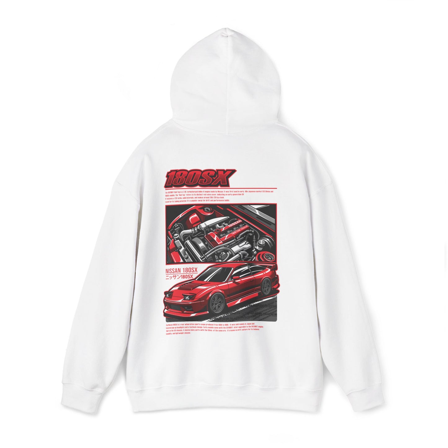 Nissan 180SX SR20DET Hoodie – Red Edition