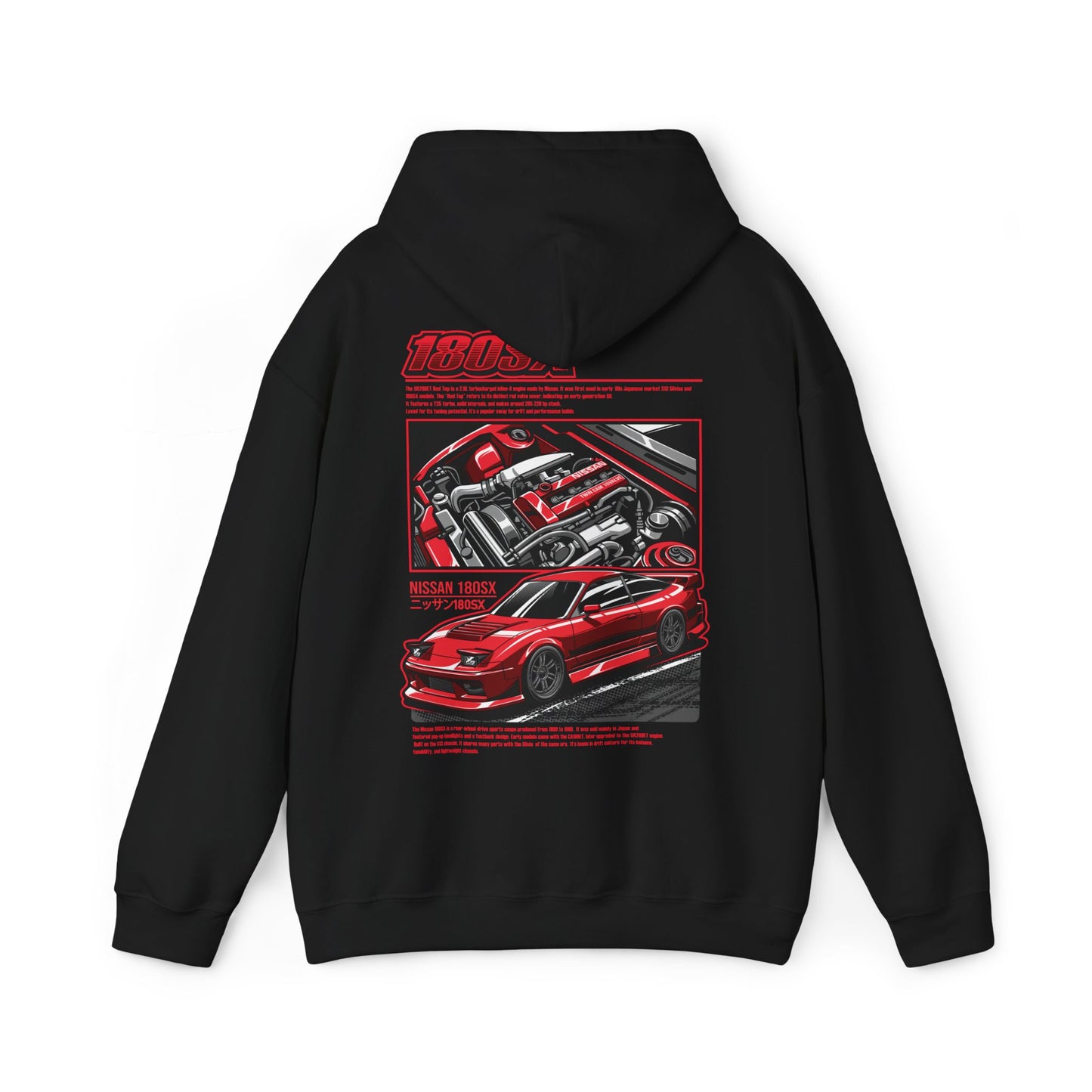Nissan 180SX SR20DET Hoodie – Red Edition