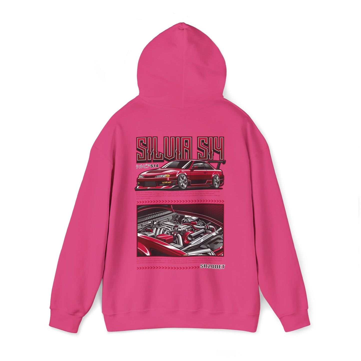 Nissan Silvia S14 SR20DET Hoodie – Red Edition