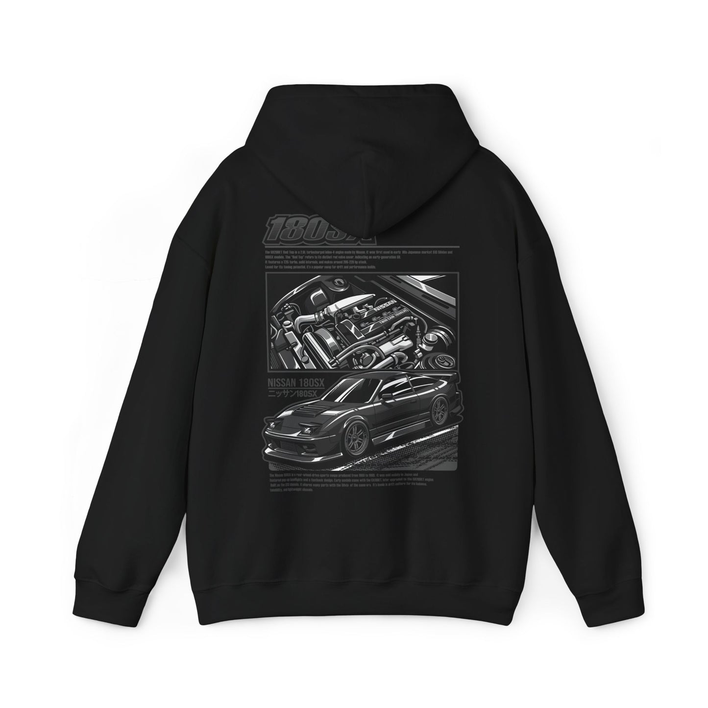 Nissan 180SX SR20DET Hoodie – Charcoal Grey Edition