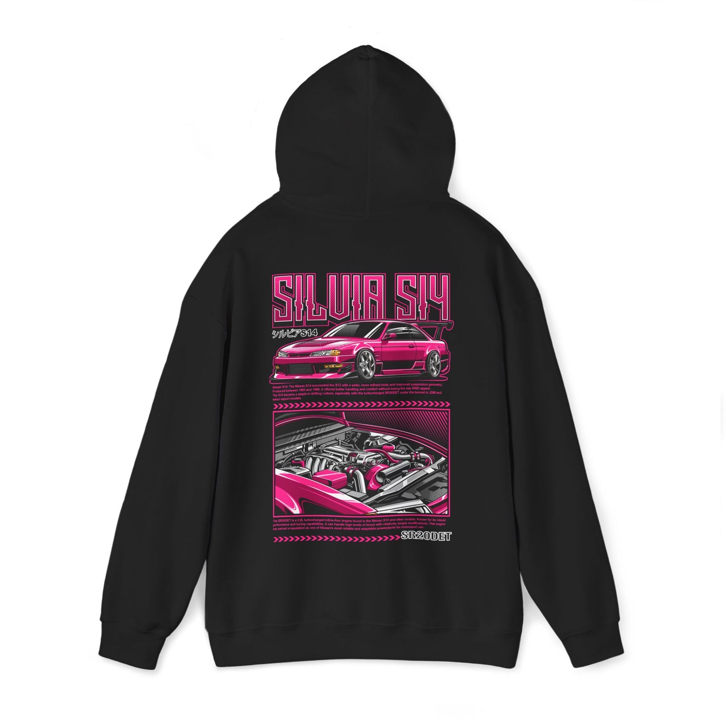 Nissan Silvia S14 SR20DET Hoodie – Pink Edition