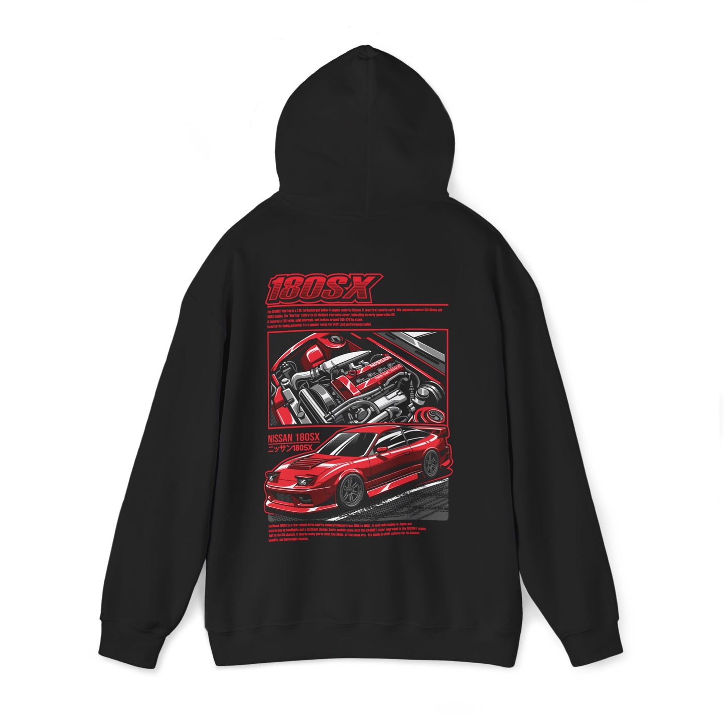 Nissan 180SX SR20DET Hoodie – Red Edition
