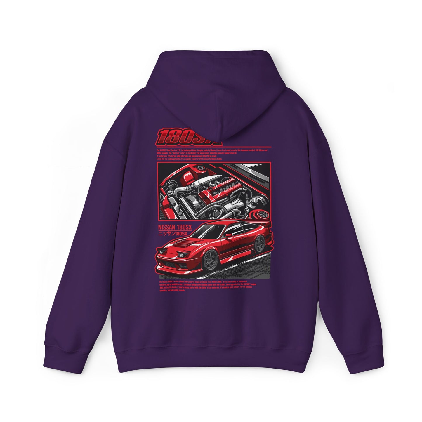 Nissan 180SX SR20DET Hoodie – Red Edition