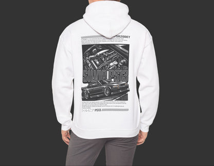 Nissan Silvia S13 SR20DET Hoodie – Charcoal Grey Edition